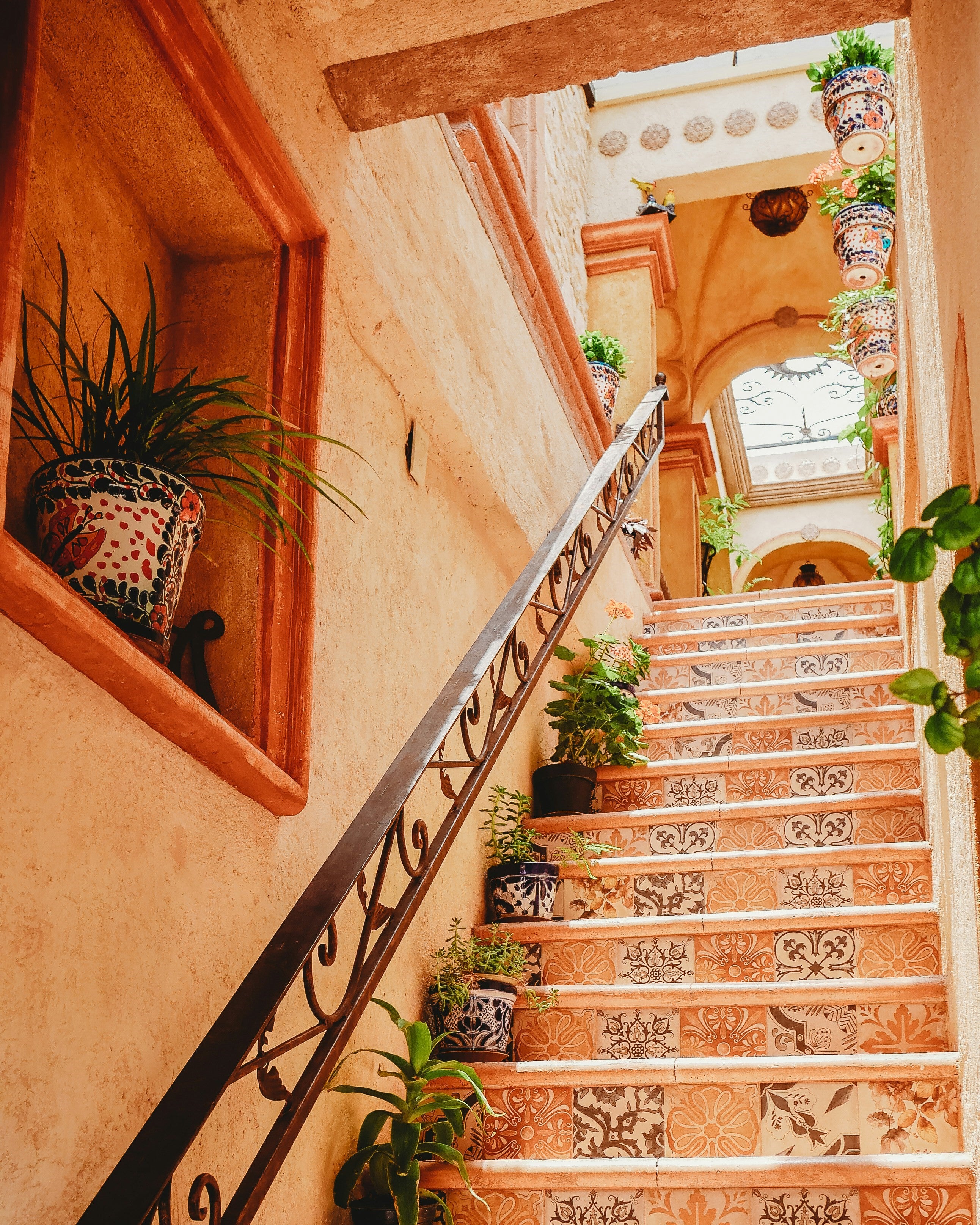 TILED STAIRWAY, TLAXCALA, MEXICO